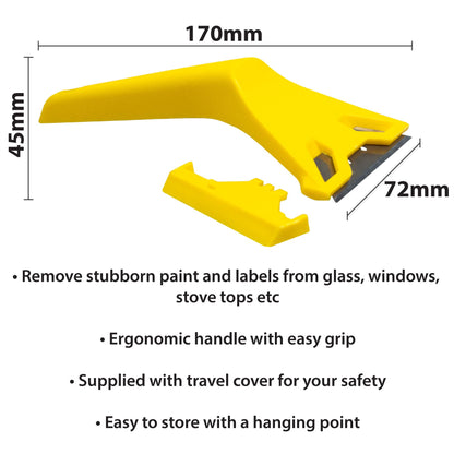 Tool Lab Window and Tile Scraper Tool With 50mm Blade for Glass Windows Tiles and more